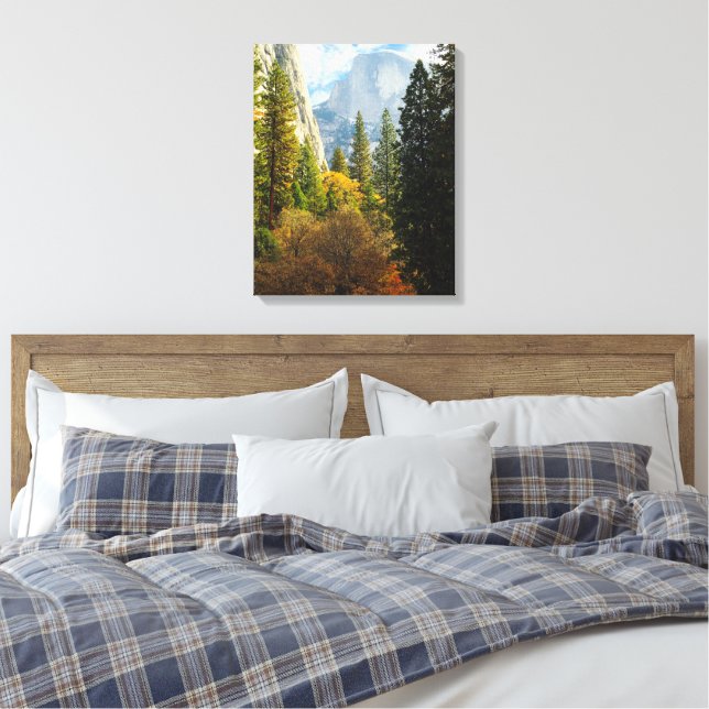 Half Dome in Fall Canvas Print (Insitu(Bedroom))