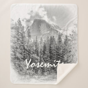 Half Dome in Winter Sherpa Blanket