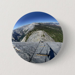 Half Dome Looking Down from the Cables - Yosemite 6 Cm Round Badge