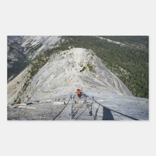 Half Dome Looking Down from the Cables - Yosemite Rectangular Sticker