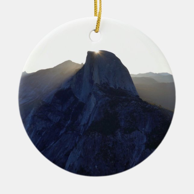 Half Dome Sunrise I Ceramic Tree Decoration (Front)