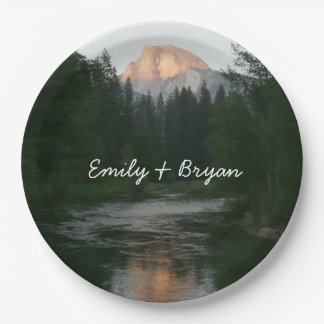 Half Dome Sunset in Yosemite National Park Paper Plate