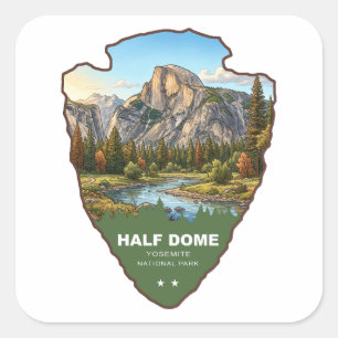 Half Dome Yosemite National Park Arrowhead Square Sticker