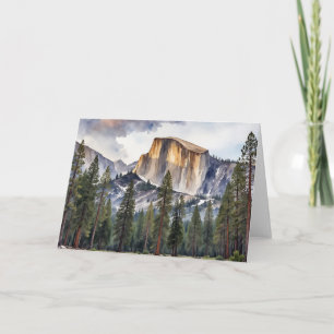 Half Dome Yosemite National Park Watercolor Card
