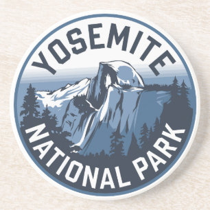 Half Dome Yosemite Round Emblem Coaster