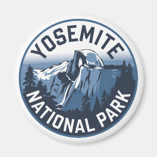 Half Dome Yosemite Round Emblem Magnet
