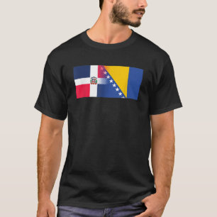 Half Dominican Half Bosnian Flag Dominican Republi T-Shirt