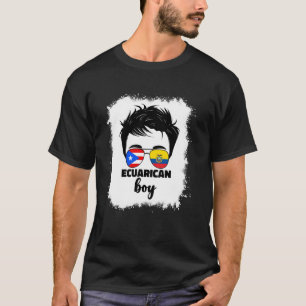 Half Ecuadorian And Puerto Rican Rico Ecuador Flag T-Shirt
