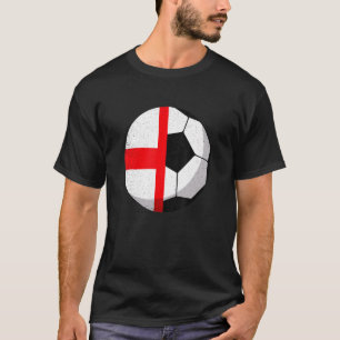 Half England Flag Half Football Soccer T-Shirt