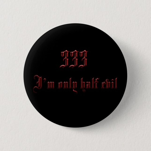 Half Evil 6 Cm Round Badge (Front)
