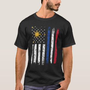 Half Filipino Half American Flag Philippines USA T-Shirt