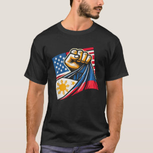 Half Filipino Half American USA Flag Philippines A T-Shirt