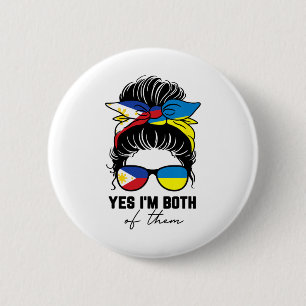 Half Filipino Half Ukrainian Girl Philippines Ukra 6 Cm Round Badge