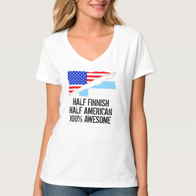 Half Finnish Half American Awesome T-Shirt (Front)