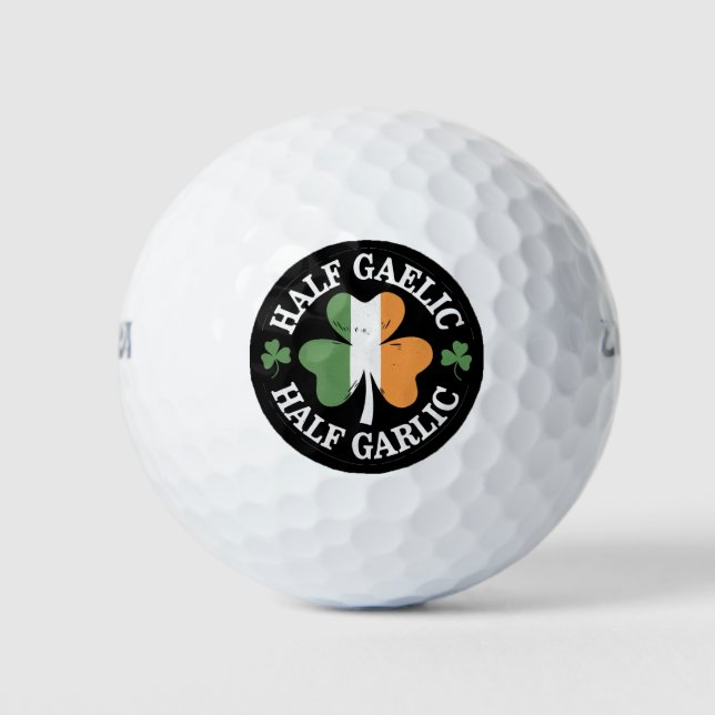 Half Gaelic Half Garlic Irish Italian St. Patricks Golf Balls (Front)