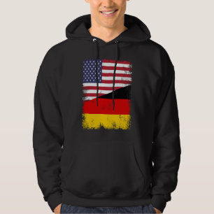 Half German Flag Vintage Germany USA Hoodie