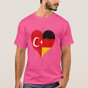 Half German Half Turkish A Germany Turkey Flag in T-Shirt