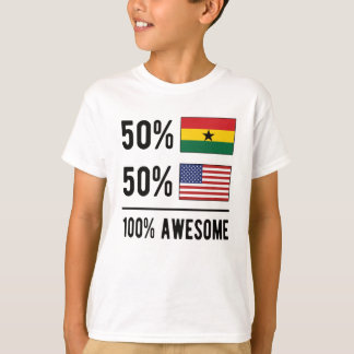 Half Ghanaian Half American Flag Ghana USA Flag T-Shirt