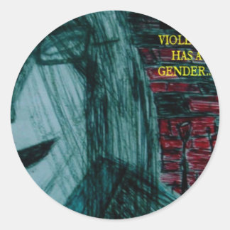 half girl print classic round sticker