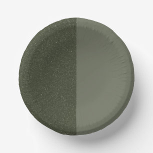 Half Glitter Half Matte Moss Green Paper Plate