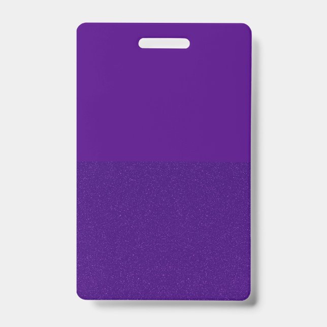 Half Glitter Purple Custom Badge ID Badge (Front)