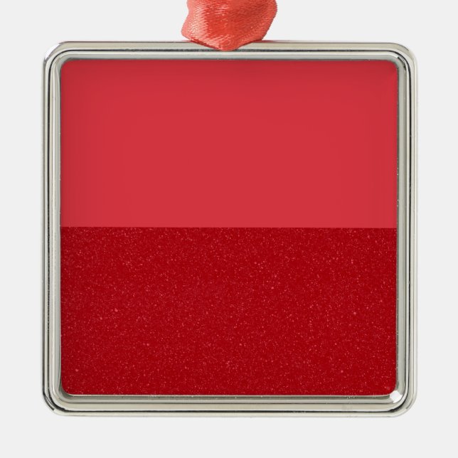 Half Glitter Red Ornament – Customisable Charm (Front)