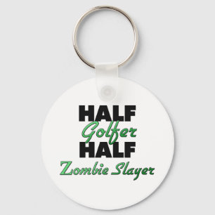 Half Golfer Half Zombie Slayer Key Ring