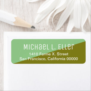 half-green half-sage Modern return address label