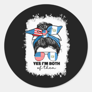 Half Guatemalan And American Guatemala Usa Flag Gi Classic Round Sticker