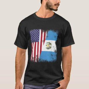 Half Guatemalan Flag Guatemala Usa T-Shirt