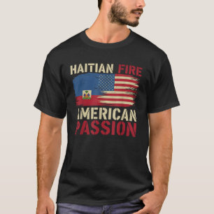 Half Haitian Half American USA Flag Haiti America T-Shirt