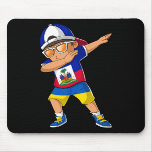 Half Haitian Half Ukrainian Boy Haiti Ukraine Flag Mouse Pad