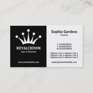 Half & Half (Crown) - Black and White (Gold) Business Card