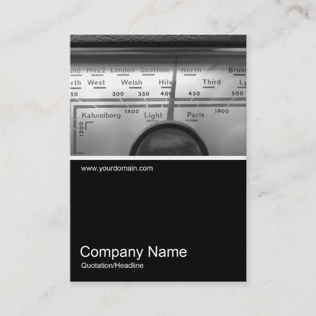 Half&Half Photo 0225 - Old UK Radio Dial Business Card (Front)