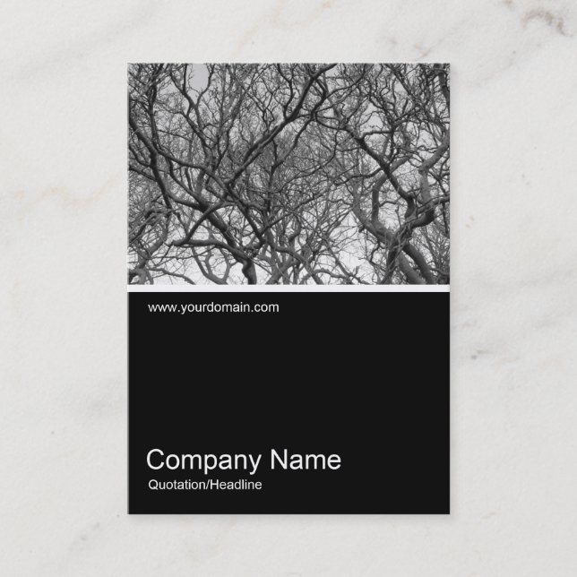 Half&Half Photo 0300 - Magnolia Tree Branches B&W Business Card (Front)