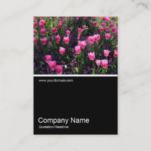 Half&Half Photo 0384 - Bed of Pink Tulips Business Card