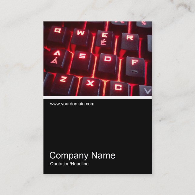 Half&Half Photo - Glowing Keyboard Business Card (Front)