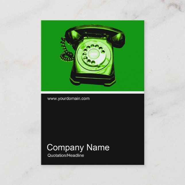 Half&Half Photo - Hotline - Green 009900 Business Card (Front)