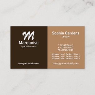 Half & Half - Shades of Brown Business Card