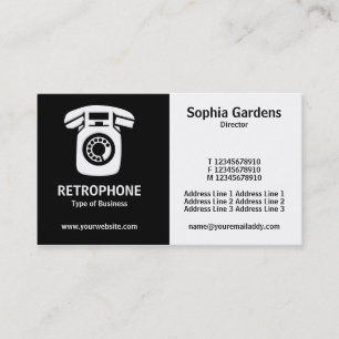 Half & Half (Wallphone) - Black and White Business Card