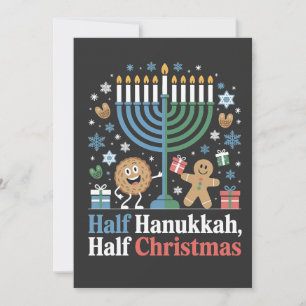 Half Hanukkah Half Christmas Funny Christmukkah  Invitation
