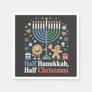 Half Hanukkah Half Christmas Funny Christmukkah  Napkin