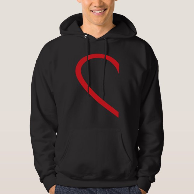 Half Heart Left Hand Side Love Couple Camisa Parej Hoodie (Front)