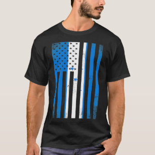 Half Honduran Flag Vintage American Inside Me USA T-Shirt