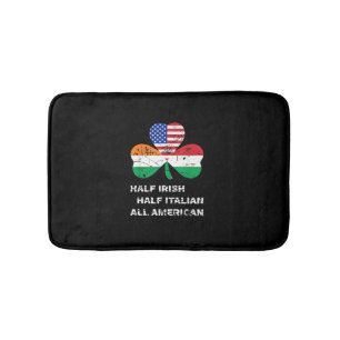 Half Irish Half Italian All American Flag Shamrock Bath Mat