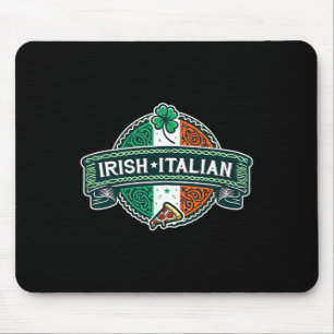 Half Irish Half Italian Funny Irish Italian Shamro Mouse Pad