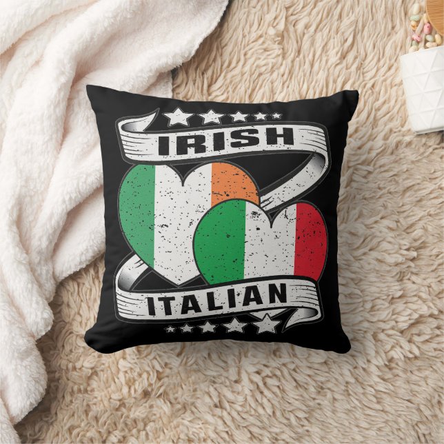 Half Irish Half Italian Irish Italian Flag Cushion (Blanket)