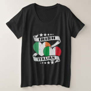Half Irish Half Italian Irish Italian Flag Plus Size T-Shirt