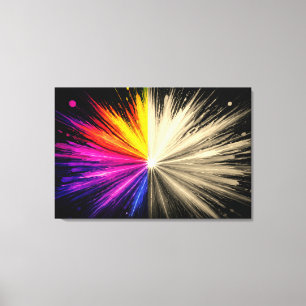 Half Is a Rainbow Of Colours Half Is Black + White Canvas Print
