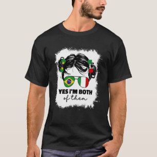 Half Italian and Brazilian Brazil Italy Flag Girl T-Shirt